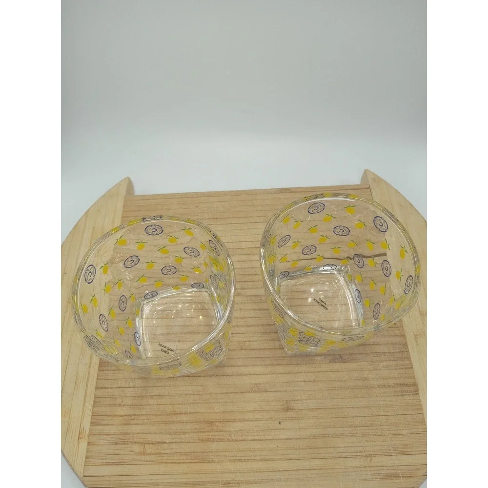 Vintage Ciroc‎ & Yellow Lemon Lowball  Glasses 3